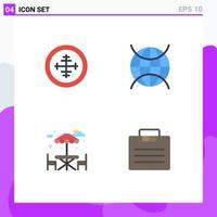 Modern Set of 4 Flat Icons and symbols such as army table soldier internet of things park Editable Vector Design Elements