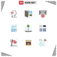 Modern Set of 9 Flat Colors Pictograph of content report delete page document Editable Vector Design Elements