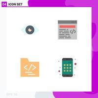 4 Flat Icon concept for Websites Mobile and Apps app file eye design app Editable Vector Design Elements