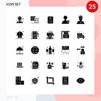 25 Creative Icons Modern Signs and Symbols of location user card man identity Editable Vector Design Elements