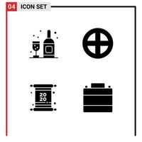 Set of Modern UI Icons Symbols Signs for drink invitation decoration interior invoice Editable Vector Design Elements