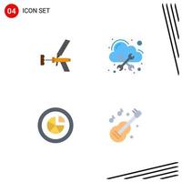 paquete de línea vectorial editable de 4 iconos planos simples de gestión de pistola de espuma análisis de pistola de espuma elementos de diseño vectorial editables vector