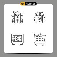 4 Creative Icons Modern Signs and Symbols of halloween locker online deposit ecommerce Editable Vector Design Elements