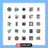 Set of 25 Modern UI Icons Symbols Signs for rgb color human support increase Editable Vector Design Elements