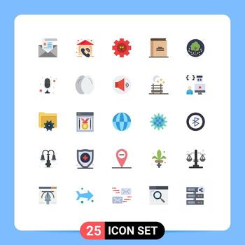 25 Thematic Vector Flat Colors and Editable Symbols of reading library real education setting Editable Vector Design Elements