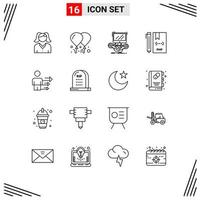 16 Universal Outline Signs Symbols of business php internet file develop Editable Vector Design Elements