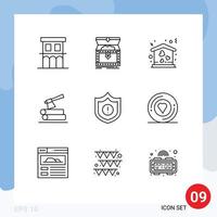 9 Outline concept for Websites Mobile and Apps wood log reward ax love Editable Vector Design Elements