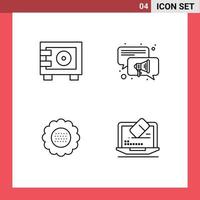 4 Creative Icons Modern Signs and Symbols of deposit flower locker chat spring Editable Vector Design Elements