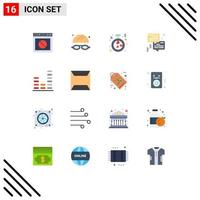 conjunto de 16 iconos de interfaz de usuario modernos signos de símbolos para la burbuja de comunicación del corazón de la impresora del ecualizador paquete editable de elementos de diseño de vectores creativos
