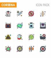 conjunto de iconos de prevención de coronavirus 2019ncov covid19 virus de freno lesionado virus óseo coronavirus viral 2019nov elementos de diseño de vector de enfermedad