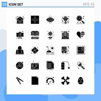 Set of 25 Modern UI Icons Symbols Signs for magnifier find search add funnel Editable Vector Design Elements