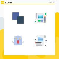 4 User Interface Flat Icon Pack of modern Signs and Symbols of clone alien accounting sheet letter Editable Vector Design Elements