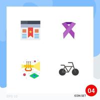 4 iconos creativos, signos y símbolos modernos del sitio web de música de marcadores, trompeta de salud, elementos de diseño vectorial editables vector