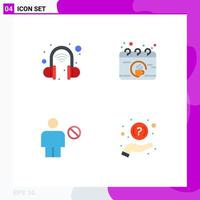 Modern Set of 4 Flat Icons Pictograph of intelligent body calendar cup human Editable Vector Design Elements