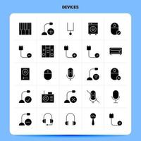 conjunto de iconos de 25 dispositivos sólidos diseño de estilo de glifo vectorial conjunto de iconos negros diseño de ideas de negocios web y móvil ilustración vectorial vector