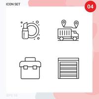 4 Creative Icons Modern Signs and Symbols of beauty box fashion transportation lunchbox Editable Vector Design Elements