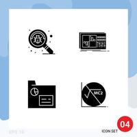 4 Universal Solid Glyph Signs Symbols of bug business virus equalization marketing Editable Vector Design Elements