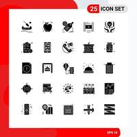 Modern Set of 25 Solid Glyphs and symbols such as art education seo filam vedio Editable Vector Design Elements