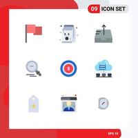 Modern Set of 9 Flat Colors and symbols such as network dollar mailbox american find Editable Vector Design Elements