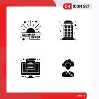 conjunto de iconos de interfaz de usuario modernos símbolos signos para descuento documento venta teléfono subcontratar elementos de diseño vectorial editables vector