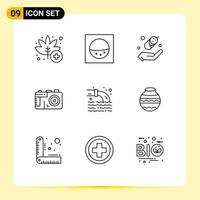 9 Creative Icons Modern Signs and Symbols of sand sewage protection radioactive pipe Editable Vector Design Elements