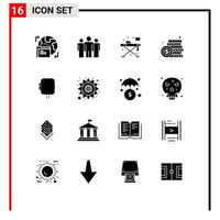 16 Universal Solid Glyph Signs Symbols of voltage money home dollar coin Editable Vector Design Elements