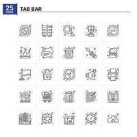 25 Tab Bar icon set vector background