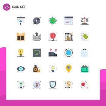 25 Universal Flat Colors Set for Web and Mobile Applications justice web animal seo keyword Editable Vector Design Elements