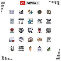 Set of 25 Modern UI Icons Symbols Signs for resources global natural data travel Editable Vector Design Elements