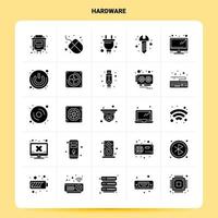 conjunto de iconos de hardware sólido 25 diseño de estilo de glifo vectorial conjunto de iconos negros diseño de ideas de negocios web y móvil ilustración vectorial vector