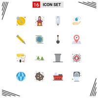 Set of 16 Modern UI Icons Symbols Signs for hand ecology teacher earth day charging Editable Pack of Creative Vector Design Elements