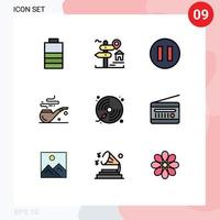 9 Creative Icons Modern Signs and Symbols of play music circle cd st Editable Vector Design Elements