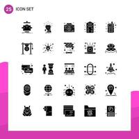 Editable Vector Line Pack of 25 Simple Solid Glyphs of planning business strategy trophies business plan medical aid Editable Vector Design Elements