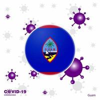 Pray For Guam COVID19 Coronavirus Typography Flag Stay home Stay Healthy Take care of your own health vector