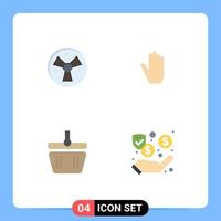 4 Universal Flat Icon Signs Symbols of radiation cart fan hand spring Editable Vector Design Elements