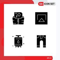 4 Universal Solid Glyphs Set for Web and Mobile Applications computing power air cook baby Editable Vector Design Elements