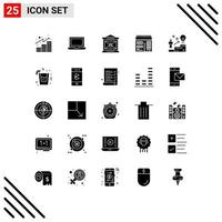 conjunto de 25 iconos de ui modernos símbolos signos para idea éxito lámpara escalera calendario elementos de diseño vectorial editables vector