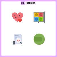 4 Creative Icons Modern Signs and Symbols of heart tool gift construction search Editable Vector Design Elements