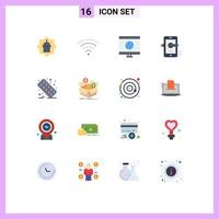 Group of 16 Flat Colors Signs and Symbols for medical composing computer drawing mobile Editable Pack of Creative Vector Design Elements