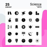 25 Science Icon Set 100 Editable EPS 10 Files Business Logo Concept Ideas Solid Glyph icon design vector