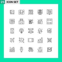 Set of 25 Modern UI Icons Symbols Signs for christmas web chart site browser Editable Vector Design Elements