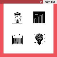 Pack of creative Solid Glyphs of mouse sleep education bed energy Editable Vector Design Elements