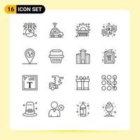 Universal Icon Symbols Group of 16 Modern Outlines of raining chat creative question answer Editable Vector Design Elements