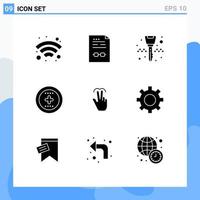 9 Creative Icons Modern Signs and Symbols of hand ux equipment ui element Editable Vector Design Elements