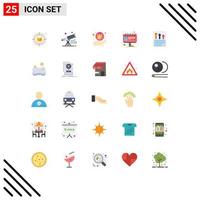 Set of 25 Modern UI Icons Symbols Signs for arrows marketing space billboard shopping Editable Vector Design Elements