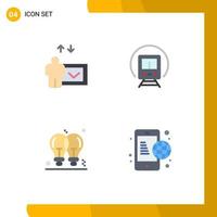 Pack of 4 creative Flat Icons of education light cortege transport business Editable Vector Design Elements