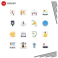 Set of 16 Vector Flat Colors on Grid for book laptop seo science lab science Editable Pack of Creative Vector Design Elements