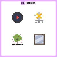 Pack of 4 creative Flat Icons of abstract agriculture ui sign nature Editable Vector Design Elements