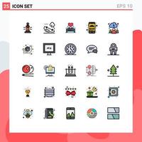 Set of 25 Modern UI Icons Symbols Signs for taxi app flipped room couple Editable Vector Design Elements