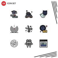 9 Creative Icons Modern Signs and Symbols of back to school signal stone drop air Editable Vector Design Elements